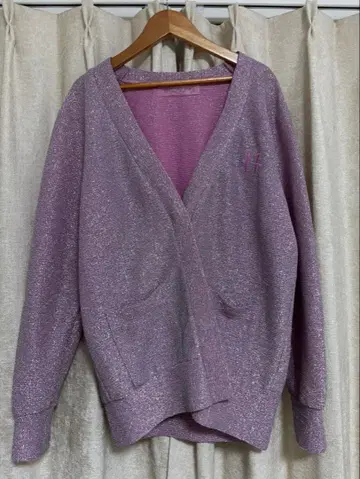 HONEY ME HONEY 라메 믹스 퍼플 핑크 가디건