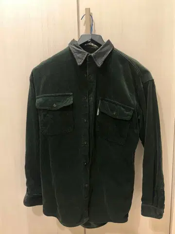 MIKE BIRNIES 다크 그린 코듀로이 셔츠 M