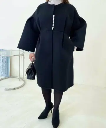 Myu 센터 펄 플레어 본딩 코트