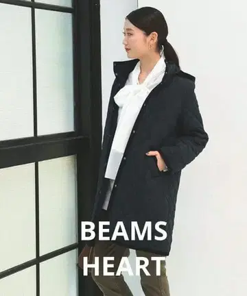 [ 새상품급 ] BEAMS HEART 퀼팅 코트 미들 기장