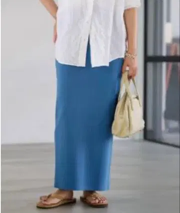 FRAMeWORK 프레임워크 VIS-NY 풀니들 타이트 스커트 블루