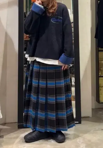 nikoand 니코앤드 체크 트윌 퀼트 스커트 L