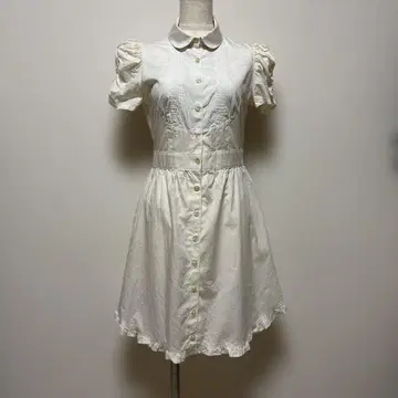 MILK 스트라이프 반팔 퍼프 슬리브 원피스