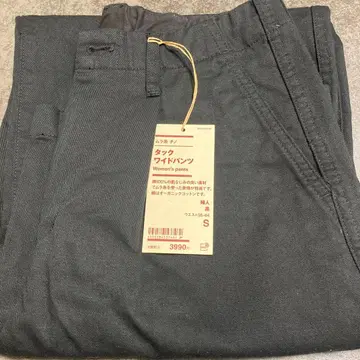 미사용 새상품 무인양품 무라계 치노 턱 와이드 팬츠 여성용