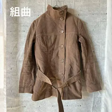 [쿠미쿄쿠] 자켓 허리 벨트 안쪽 퀼팅 데님 원단