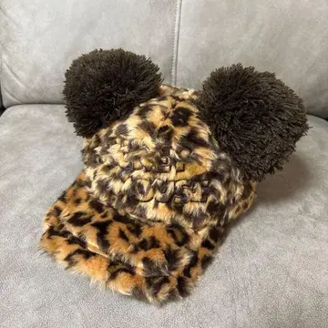 미키마우스 레오파드 무늬 캡