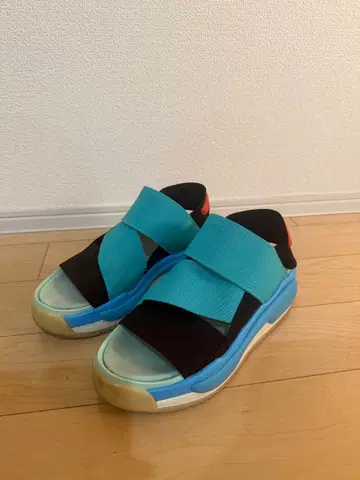 Y-3 스포츠 샌들 블랙/아쿠아