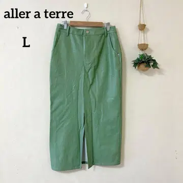 aller a terre 합성 피혁 타이트 스커트 모스그린 슬릿