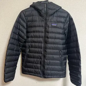 patagonia 후드 부착 다운 자켓 블랙