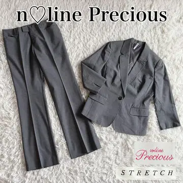 컨디션 최상 엔 라인 프레셔스 수트 셋업 그레이 실크 혼방