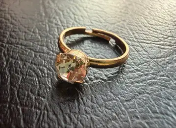 아쉬페프랑스 골드 도금 크리스탈 핑키링 2호