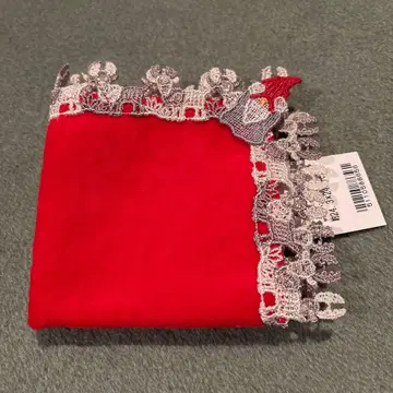 치카자와 레이스 타월 손수건 Oh, No! ~산타 씨~ 레드 1개