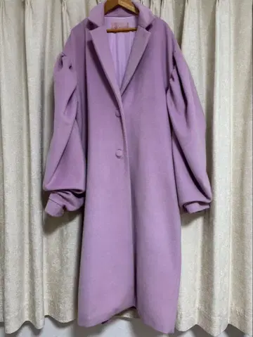 HONEY ME HONEY 볼륨 소매 라벤더 롱 코트