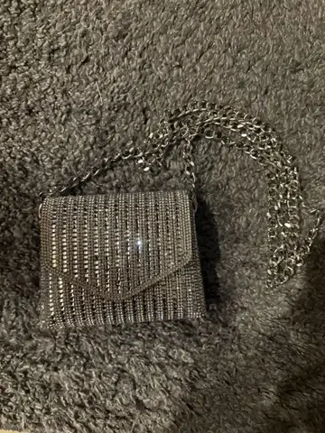 실버 비즈 숄더백