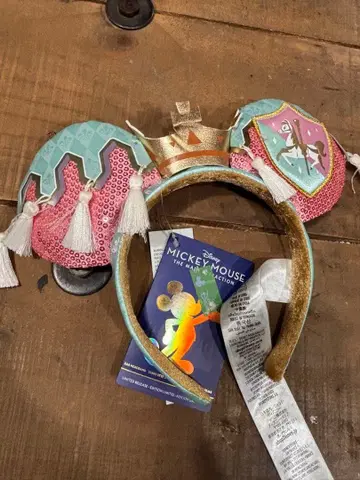 택 포함 새상품 홍콩 디즈니 50주년 기념 머리띠