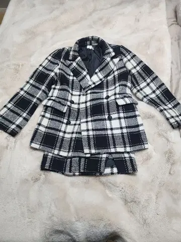 rienda 체크 무늬 테일러드 자켓 & 스커트 세트