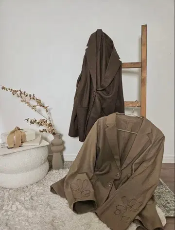 [ 새상품 ] 시마무라 yuu 콜라보 코드 자수 자켓 S사이즈