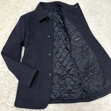 [ 미사용급 ] L 사이즈 트위드 퀼팅 컴시즘 헤링본 코트