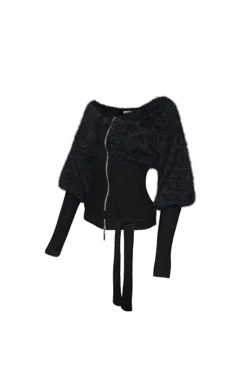 theredthread S contrast zip knit black