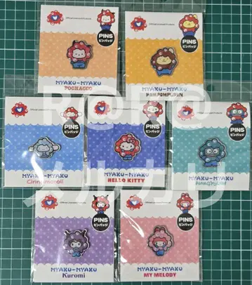 만박 산리오 미야쿠미야쿠 핑 배지 전 7종 컴플리트