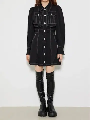 rienda 크롭 레이어드 머메이드 원피스