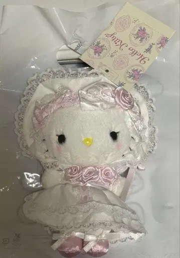 새상품 산리오 키티 마스코트 마스코트 홀더 화이트 프릴