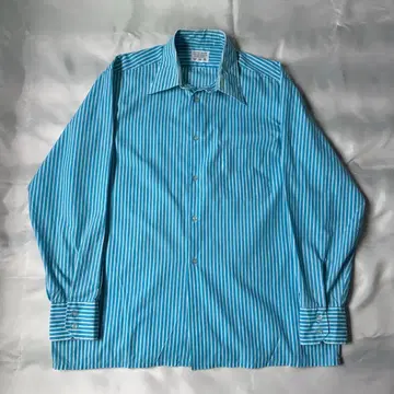 70s 빈티지 독일제 스카이블루 스트라이프 셔츠 유로