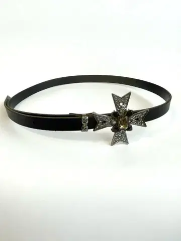 HACHE 아쉬 가죽 벨트 블랙