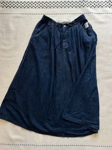 [ RNA-N ] 데님 플레어 롱 스커트 블루