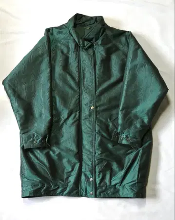 나뭇결 패턴 다크 그린 빈티지 나일론 자켓 퀼팅 자켓