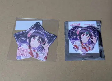 야자와 니코 홀로그램 하트형 캔뱃지 다이컷 카드 2종 세트