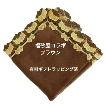 새상품 긴자와 레이스 타월 손수건 후쿠사야 콜라보 카스테라 브라운