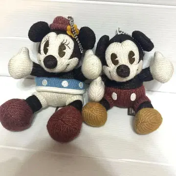 디즈니 카들 니트 봉제 인형 미키 미니 레트로