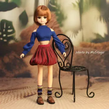 msdr-5036 블루 오프숄더 넥 T와 벌룬 스커트 ( 리카짱 )