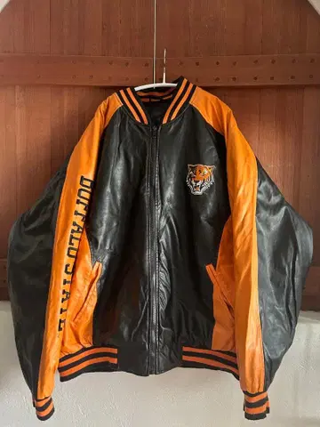 스카잔 바시티 자켓 남성용 구제 의류 오렌지