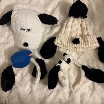 스누피 머리띠 2개, 머리 장식 2개, 총 4세트