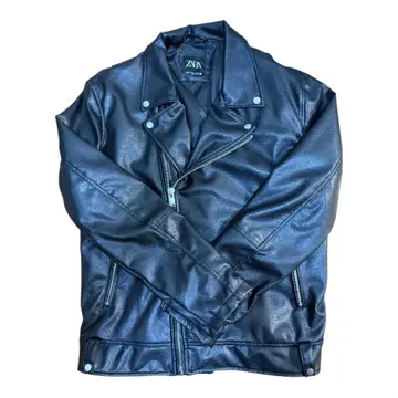 ZARA 블랙 가죽 라이더 자켓 XL