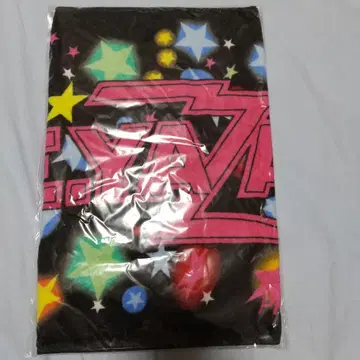 야자와 에이요시 페이스 타월 (로고 레인보우) 블랙/핑크