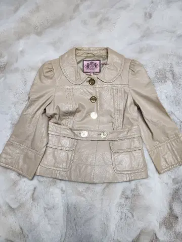Juicy Couture 베이지 가죽 자켓 P
