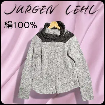 요건 레일 ( JURGEN LEHL ) 실크 100% 오프 터틀 니트 M