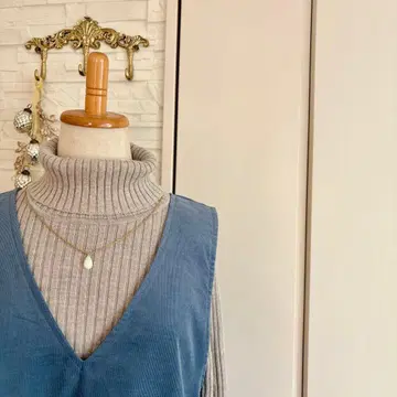 가을/겨울 코듀로이 오버롤 스커트 블루그린