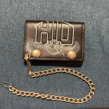 할리데이비슨 3단 폴더형 지갑 체인 포함