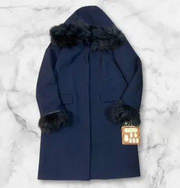 택 포함 새상품 RAFAAFF 퍼 달린 네이비 롱 코트 6way