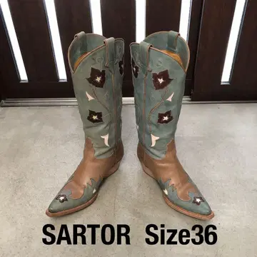 SARTORE 사토레 웨스턴 부츠 그린 브라운 36