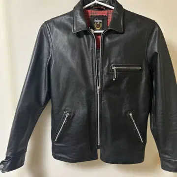 Schott 블랙 가죽 라이더 자켓