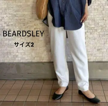 새상품급 BEARDSLEY 트랙 팬츠 허리밴딩 화이트 루즈핏