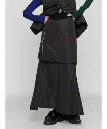 UN3D. 아쓰리드 패디드 지퍼 레이어드 스커트 36