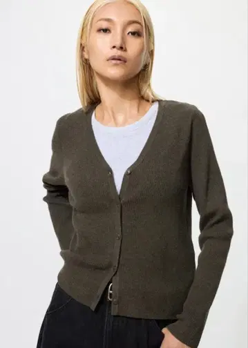 유니클로 워셔블 니트 리브 가디건 XXL 블랙