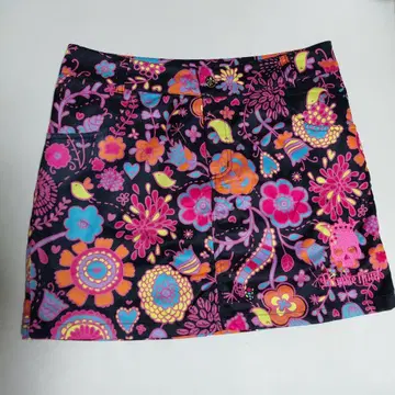 버디헌트 컬러풀 꽃무늬 스컬 골프 스커트