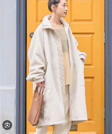 FREAK'S STORE 롱 코트 보아 내추럴